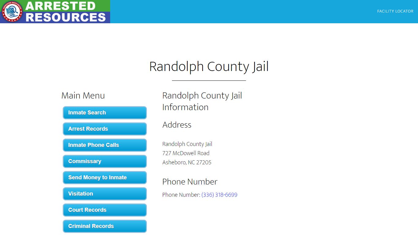 Randolph County Jail - Inmate Search - Asheboro, NC - Arrested Resources